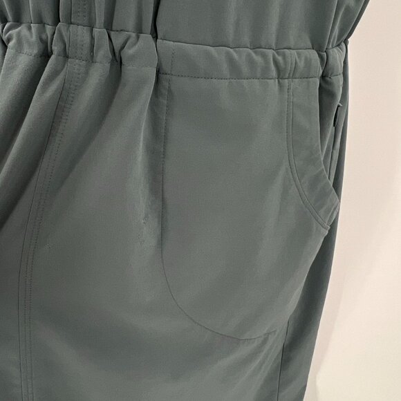 Prana M Drawstring Waist Dress Blue Recycled Poly Quick Dry Travel Outdoor - Picture 13 of 15